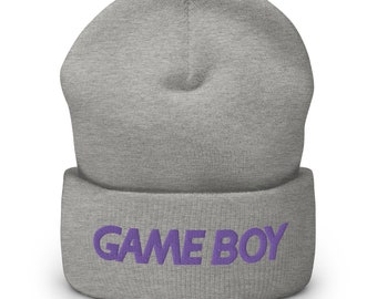 GameBoy Logo Beanie Hat - 3D Puff Embroidery - 90's Retro Geeky Merch Swag Memorabilia