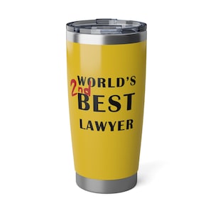 World's 2nd Best Lawyer Tumbler Better Call Saul Inspired Thermos Cosplay Screen Accurate Prop Fan Memorabilia replica Lawyer gift 20oz clear lid