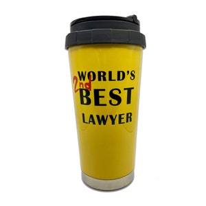 World's 2nd Best Lawyer Tumbler Better Call Saul Inspired Thermos Cosplay Screen Accurate Prop Fan Memorabilia replica Lawyer gift image 1