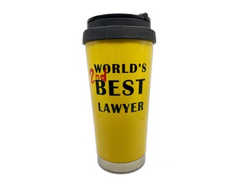 El segundo mejor vaso de abogados del mundo - Termo inspirado en Better Call Saul - Cosplay - Accesorio preciso de pantalla - Réplica de recuerdos de fans - Regalo de abogado