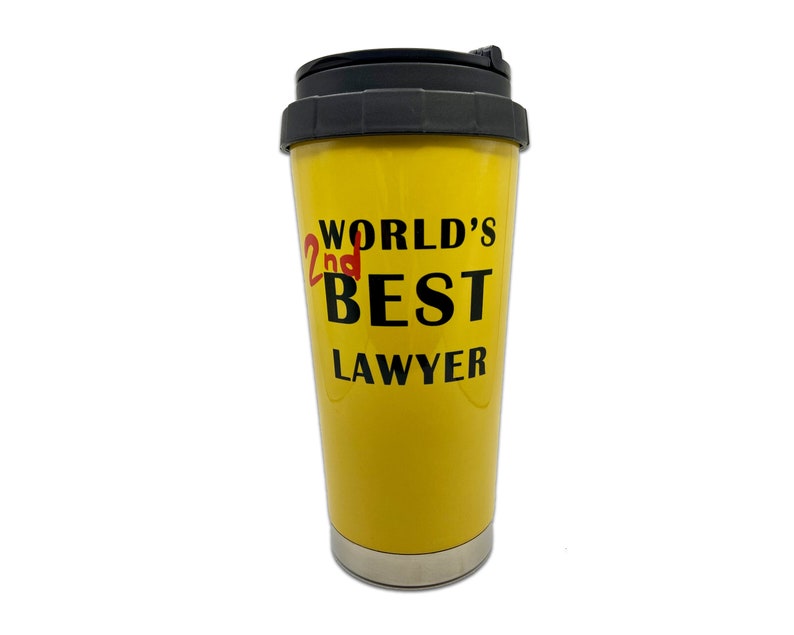 World's 2nd Best Lawyer Tumbler Better Call Saul Inspired Thermos Cosplay Screen Accurate Prop Fan Memorabilia replica Lawyer gift image 1