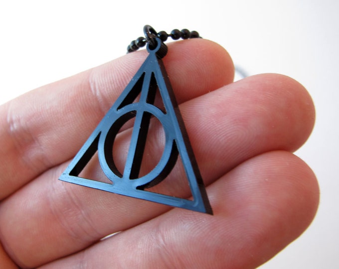 Deathly Hallows Necklace Harry Potter Pendant Etsy Deathly Hallows Necklace Harry Potter Pendant Etsy