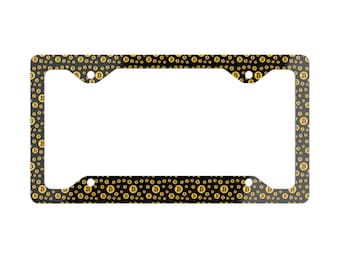 Bitcoin License Plate Frame Cover - Car Plate Accessory Aluminum - BTC Maximalist Swag - Crypto - Merch for a bitcoiner enthusiast investor
