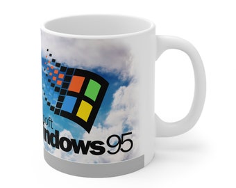 Windows 95 Mug - Coffee Cup - Logo Retro - 90's Geeky Gift Nerdy Nostalgic Memorabilia + Soundclip!