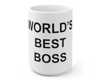 World&#39;s Best Boss Mug - Screen Accurate 15oz Coffee Cup - Michael Scott - Replica Memorabilia Merchandise
