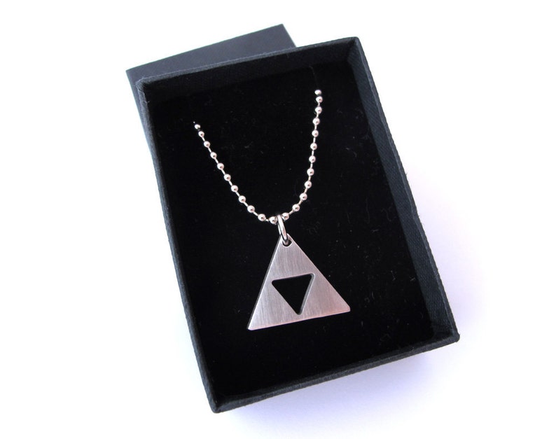 Zelda Trifoce Chain 25mm MATTE Stainless Steel 60cm ball chain image 2