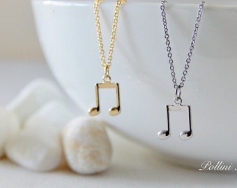 Music Note Necklace - Etsy