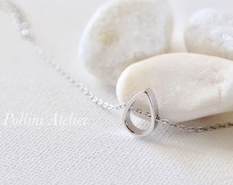 Teardrop Bracelet in Matte Silver/ Gold. Simple Modern. Minimalist Jewelry. Tear Drop Bracelet. Everyday Wear. Gift For Her (PBL-40)