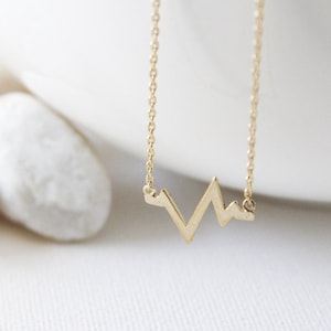 Heart Beat Necklace in Gold/Silver. Chevron Necklace. Minimalist Jewelry. Simple and Chic. Collarbone Necklace. Gift For Her PNL 140 image 1