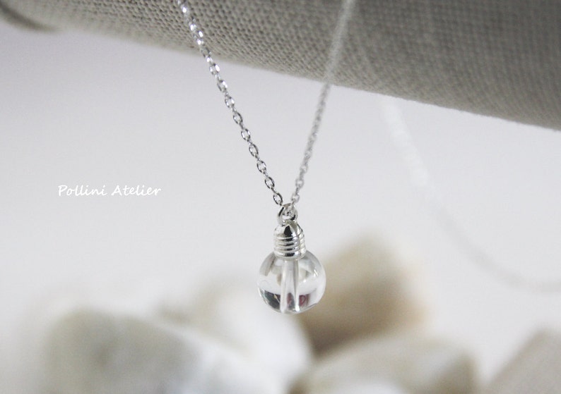Light Bulb Necklace in Silver/ Gold. Whimsical and Fun. Cute Etsy