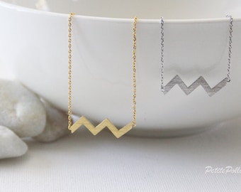 Chevron Necklace in Matte Gold/Silver. Minimalist Jewelry. Simple and Chic. Collarbone Necklace. Timeless. Gift For Her (PNL- 113)