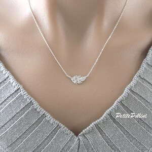 Feather Necklace in Silver/ Gold. Collar Bone Necklace. Everyday Wear. Gift For Her PNL-76 image 4