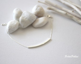 Tube Bracelet in Silver/ Gold. Simple Modern. Minimalist. Everyday Wear. Gift For Her (PBL-18)