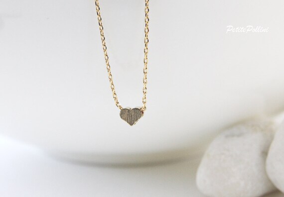 Heart Necklace in Gold/ Silver. Small 