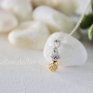 Pineapple Necklace in Gold/ Silver. Food Jewelry. Collarbone Necklace. Cute and Sweet. Fruit Jewelry. Gift For Her (PL-203)
