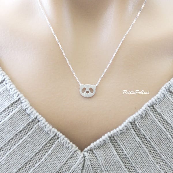 Panda Necklace in Gold/ Silver. Collarbone Necklace. Animal Necklace. China Treasure. Cute Jewelry. Birthday Gift. Gift For Her (PNL-149)