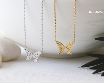 Butterfly Necklace in Silver/ Gold. Collar Bone Necklace. Birthday Gift. Mother's Day Gift. Everyday Wear. Gift For Her (PNL-150)