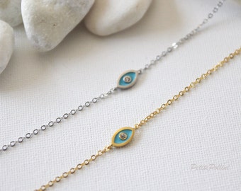 Evil Eyes Bracelet in Silver/ Gold. Nazars Bracelet. Nazars Jewelry. Unisex Gift (PBL-10)