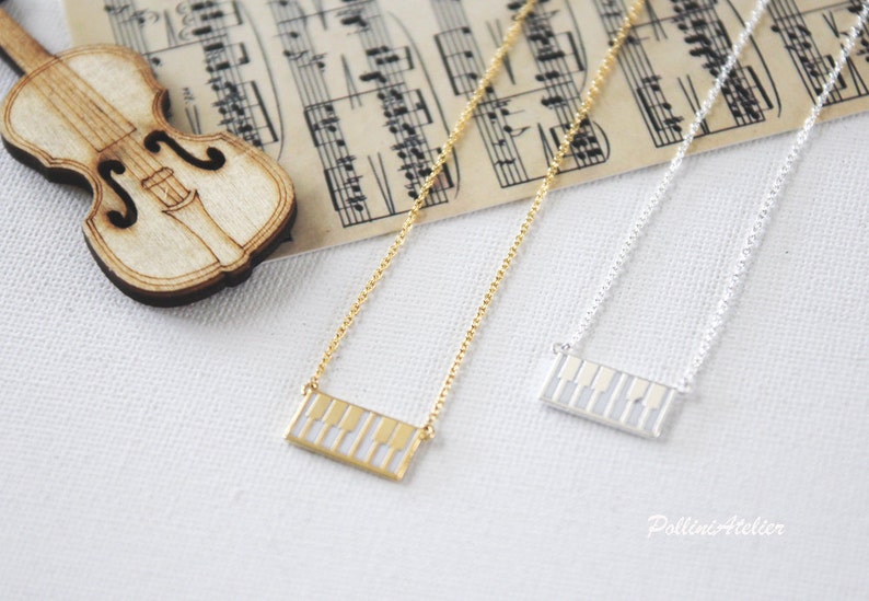Piano Keyboard Necklace in Silver/ Gold. Sweet and Cute. Etsy Australia