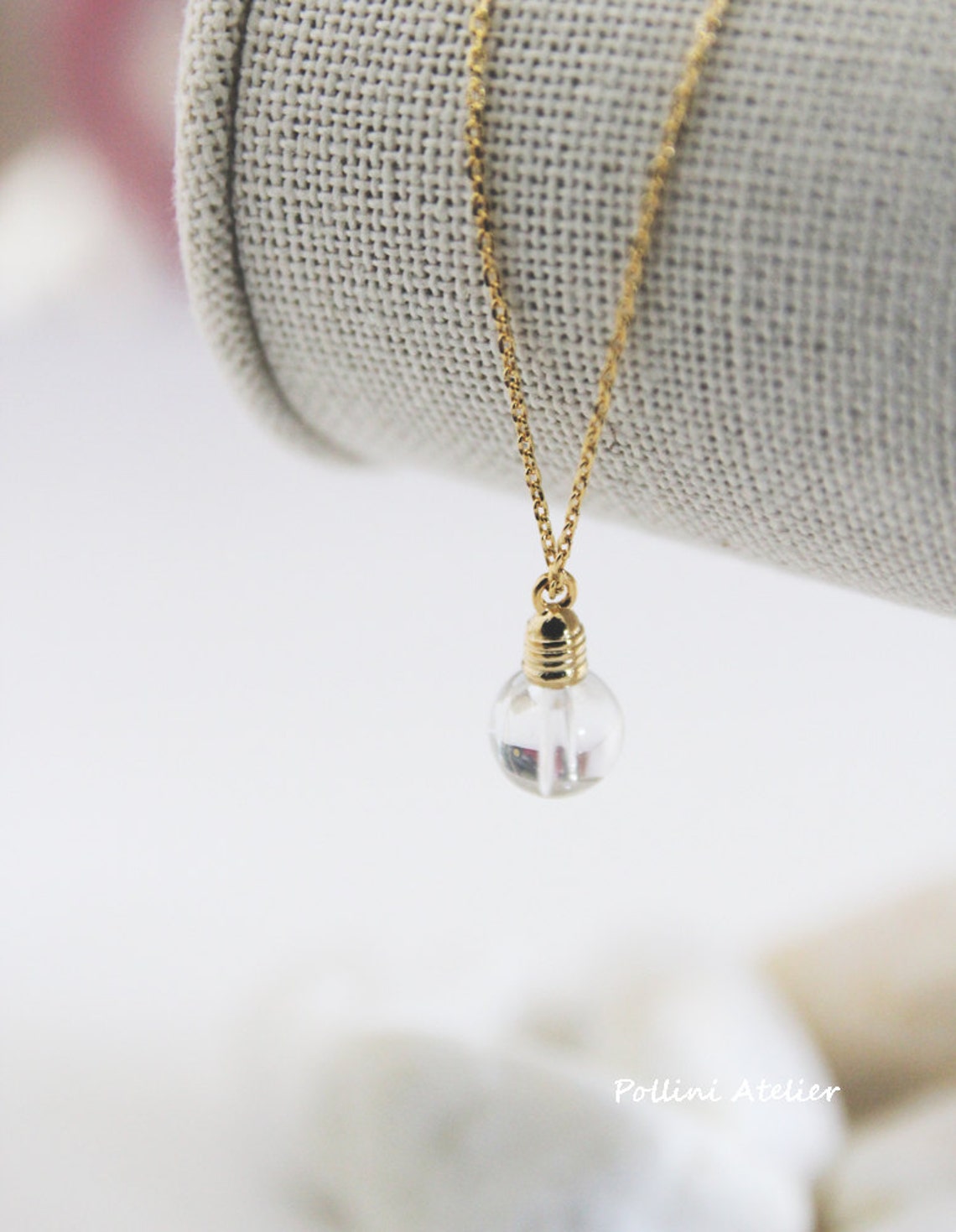 Light Bulb Necklace in Silver/ Gold. Whimsical and Fun. Cute Etsy