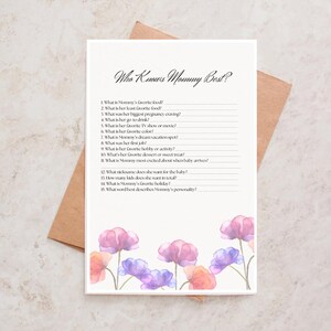 Who Knows Mommy Best Baby Shower Game | Printable Baby Shower Game | Fun Baby Shower Activity | Instant Download