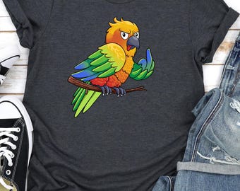 Flipping The Bird Shirt | Funny Conure Parrot T-Shirt | Bird Lover Gift | Sassy Sun Conure Tee | Adult Humor Bird Owner Shirt