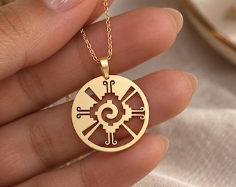 Hunab Ku Necklace, 925 Sterling Silver Mayan Symbol Pendant, Sacred Geometry Amulet
