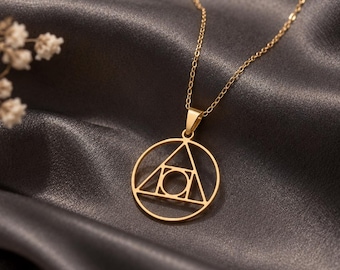 Kybalion Necklace, 925 Sterling Silver Hermetic Symbol Pendant, Sacred Geometry Alchemy Jewelry
