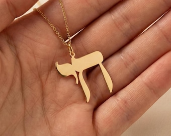Chai Necklace, 925 Silver Hebrew Chai Symbol Pendant, Jewish Spiritual Life Jewelry