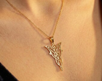 LOTR Arwen Evening Star Pendant • Tolkien Even Star Symbol • 925 Sterling Silver Fantasy Jewelry