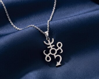 Typhon Symbol Necklace, 925 Sterling Silver Greek Mythology Pendant, Ancient Greek Talisman Jewelry