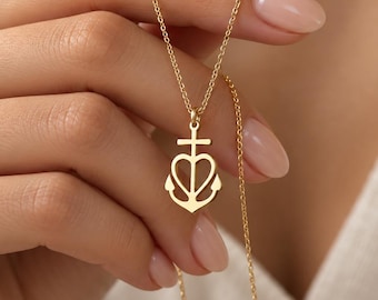 Camargue Cross Necklace, 925 Silver Anchor Heart Pendant, Saintes Maries Faith Hope Love Jewelry