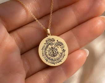 Quetzalcoatl Necklace, 925 Silver Maya Aztec Symbol Pendant, Ancient Mesoamerican Jewelry, Mexican Mythology Gift