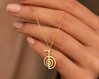 Sterling Silver Cho Ku Rei Reiki Necklace: Healing Energy Pendant