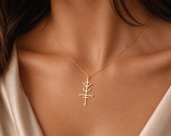 Luck Will Follow Me Rune Necklace, Sterling Silver Viking Symbol Pendant, Good Fortune Charm