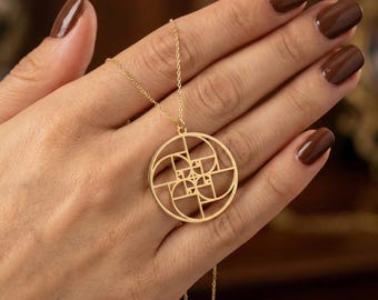 Fibonacci Spiral Necklace 925 Silver, Golden Ratio Geometry Pendant, Minimal Math Jewelry Gift