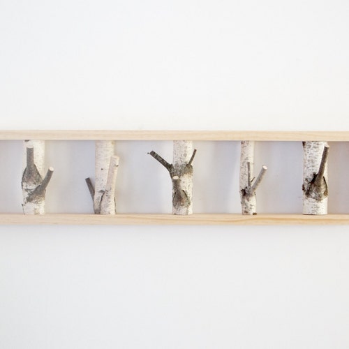 White Birch Forest Wall Art Coat Rack Branch Uk White Birch Forest Wall Art Coat Rack, White Wooden Coat Rack Wall Art