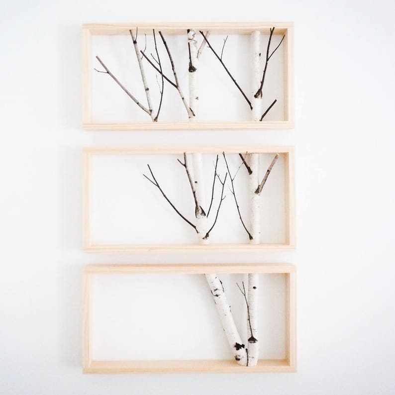 White birch forest wall art vertical birch branch decor Etsy