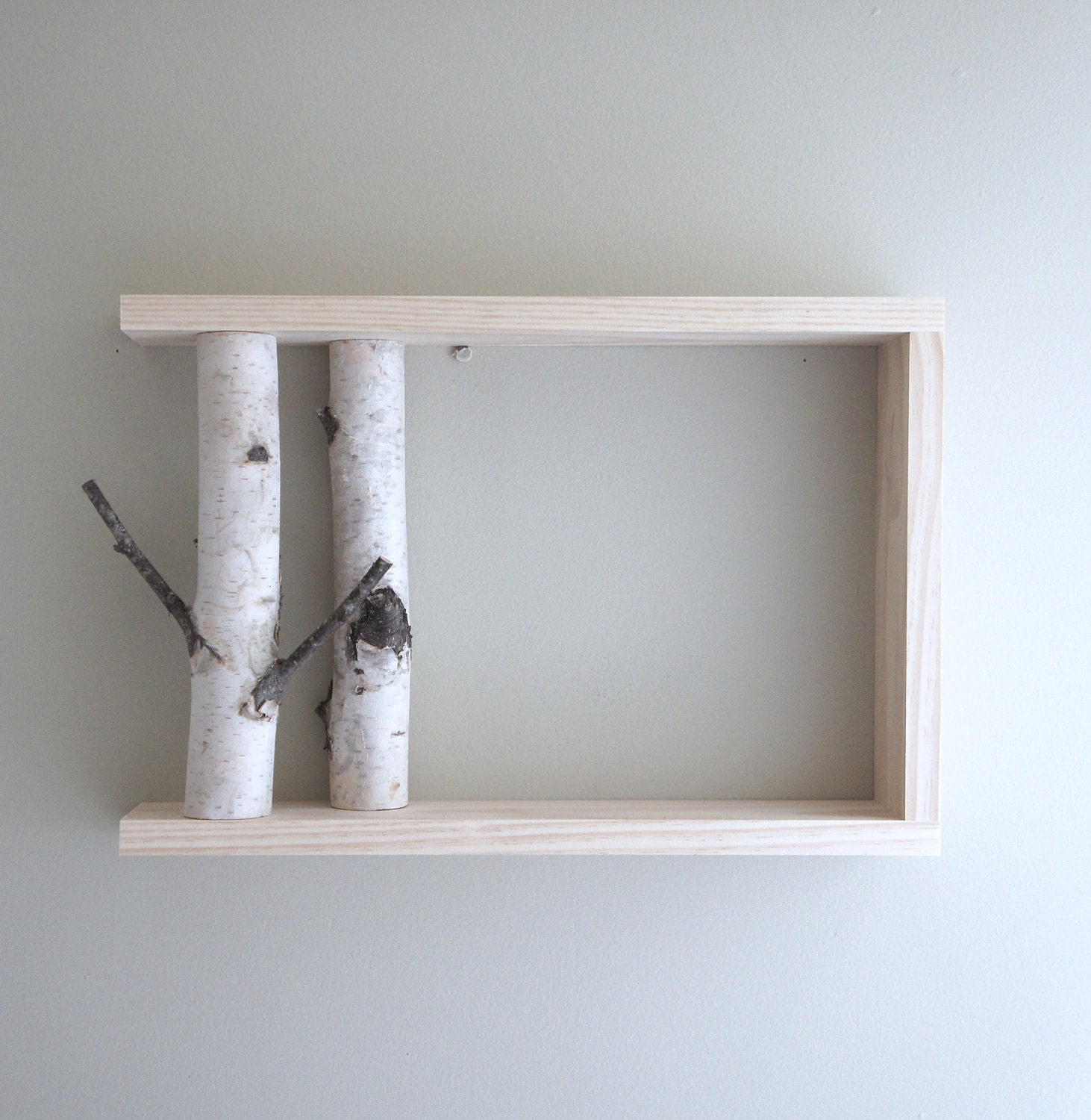 White Birch Forest Wall Art/Shelf 18x12 birch shelf Etsy