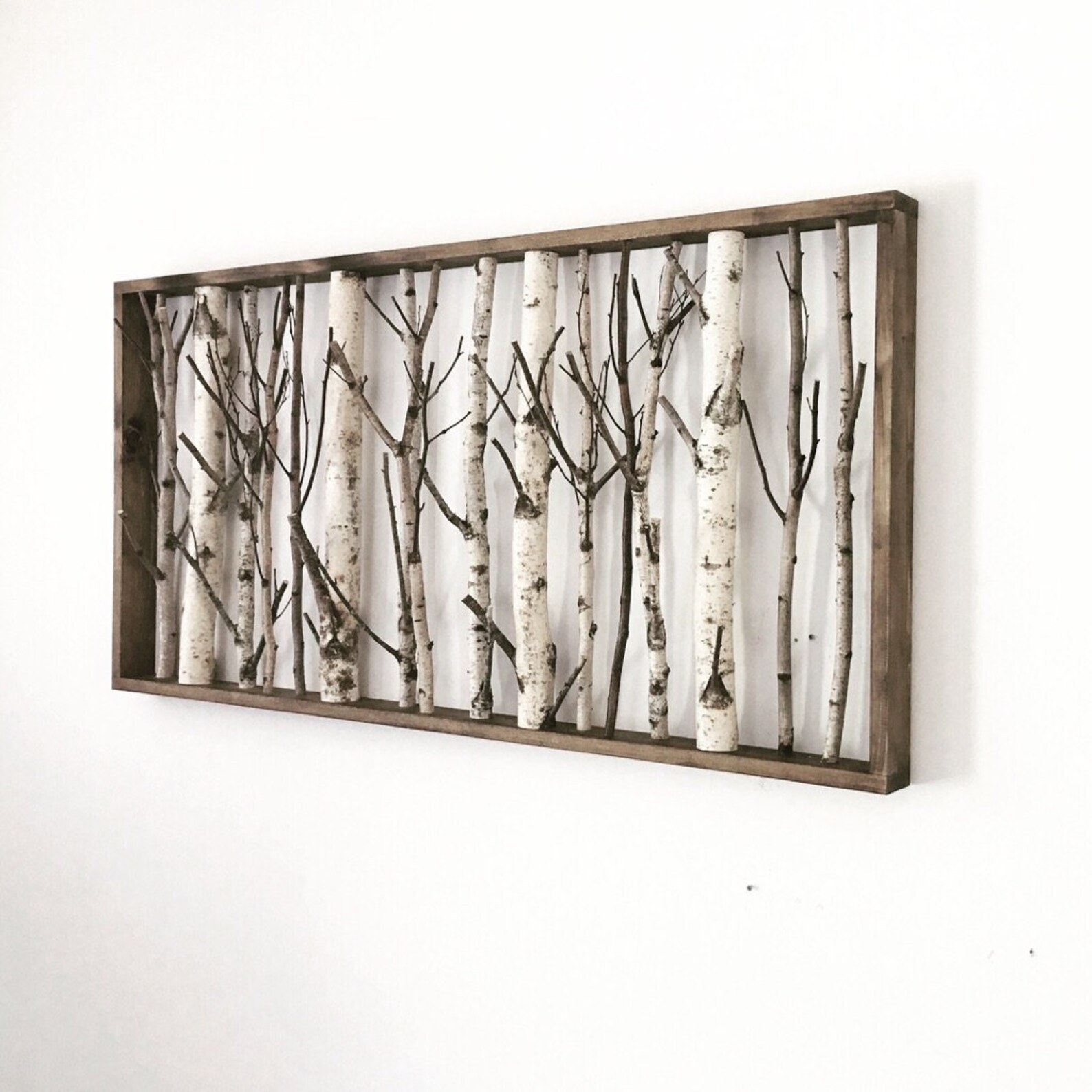 White birch forest wall art 48 x 24 birch trees wall art Etsy