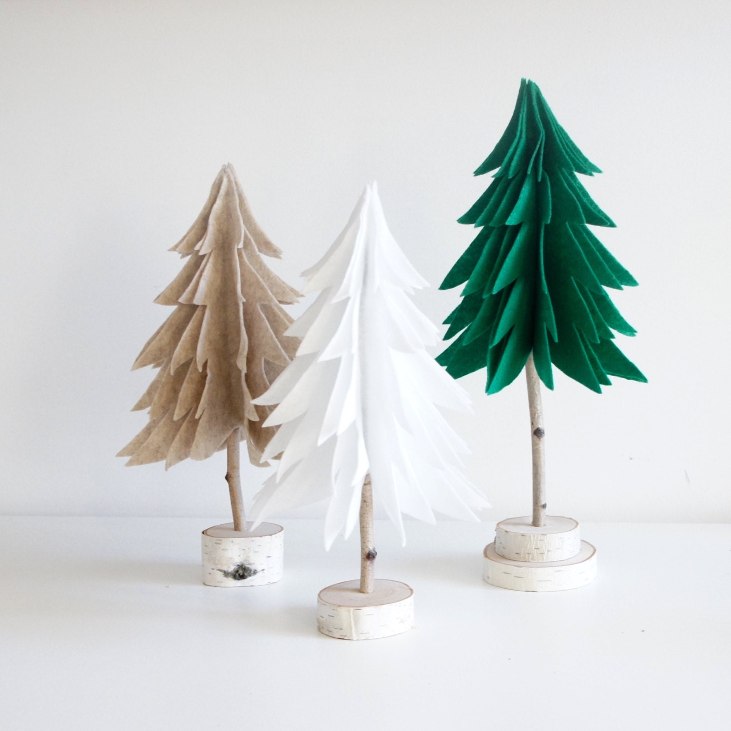Miniature Forest felt tree tabletop decor birch decor | Etsy