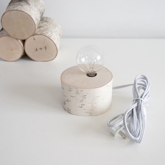 Birch sales log lamp