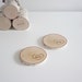 personalized natural white birch wood coasters - set of 2, valentine's day gift, heart & initials, coasters for two, gift for couple