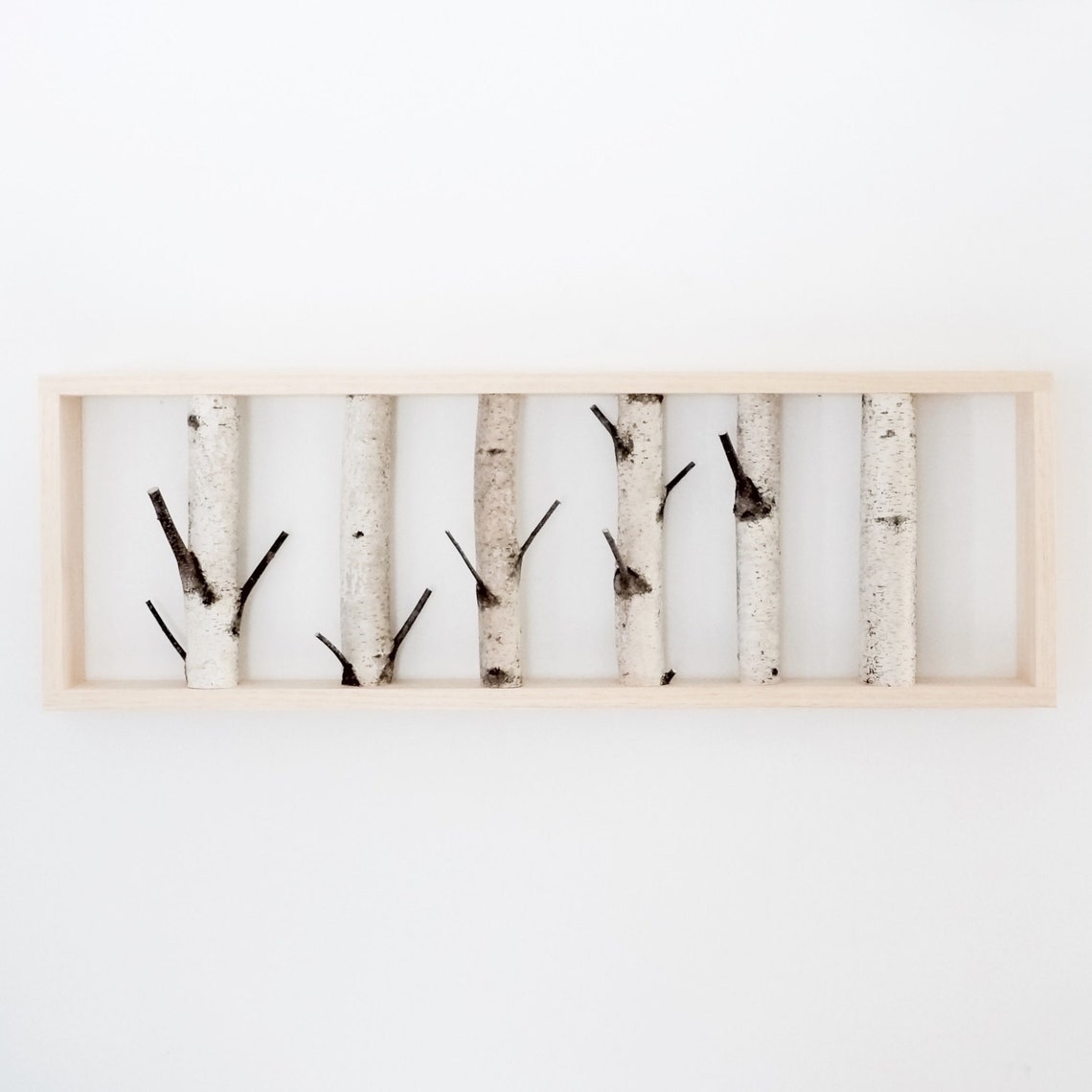 White Birch Forest Wall Art 30 X 12 Birch Branch Decor Etsy Canada