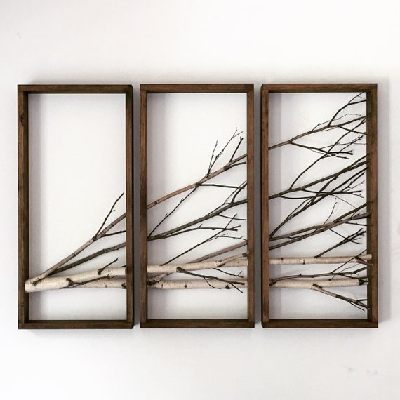 White Birch Forest Wall Art Horizontal Birch Branch Decor Etsy