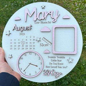 Geboorteplaat nieuwe baby SVG, nieuwe baby aandenken cadeau, geboortekaartje baby, cadeau nieuwe baby, gepersonaliseerde plaquette, cadeau nieuwe baby lasergesneden
