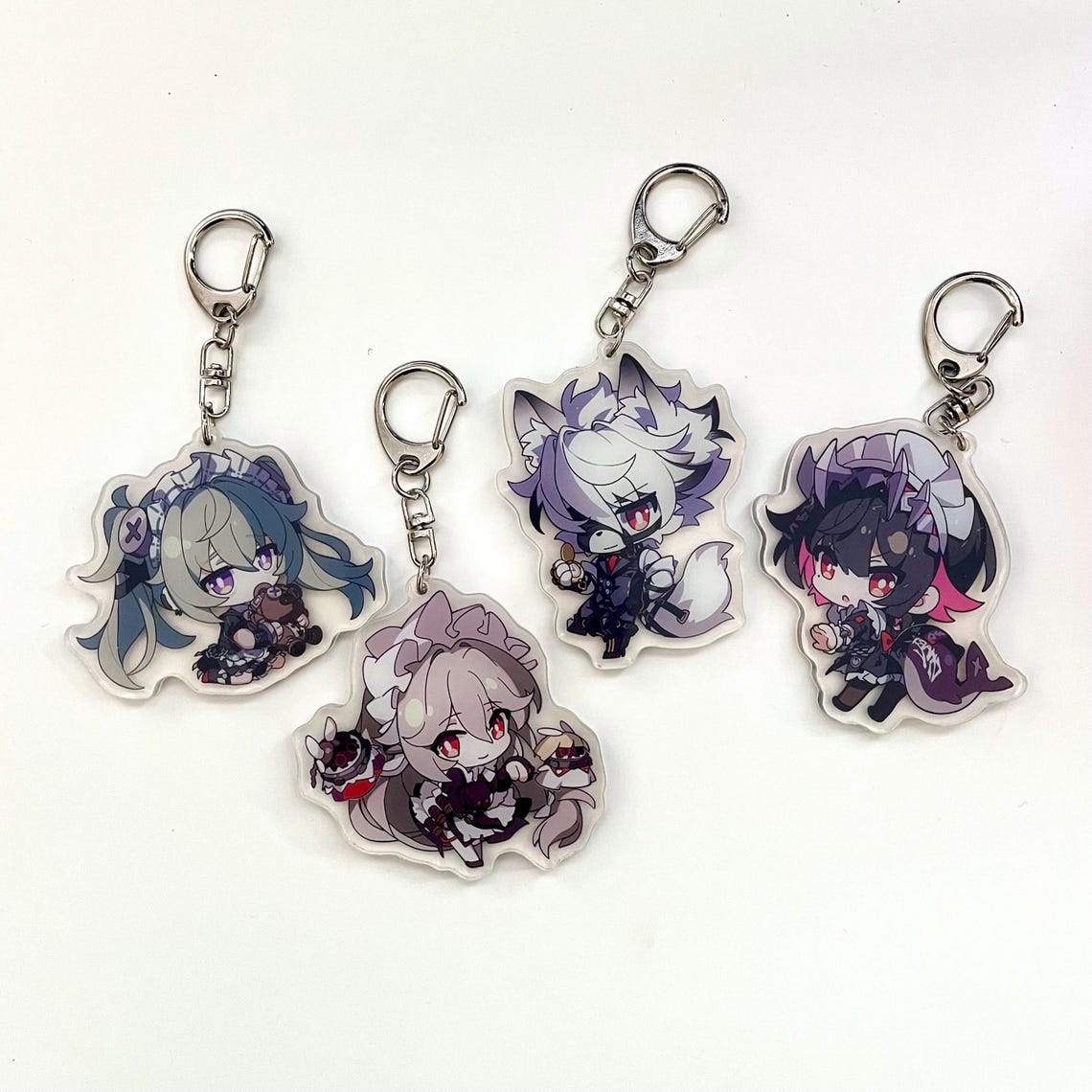 Zonal Key Chain ZZZ Ellen Joe Lycaon Rina Corin Chibi Double Sided Acrylic Charms Key ...