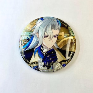Genshin Impact Glitter Shining Large Buttons Pins 7.5 cm 3 in Hutao Kazuha Wanderer Furina Escoffier Neuvillette
