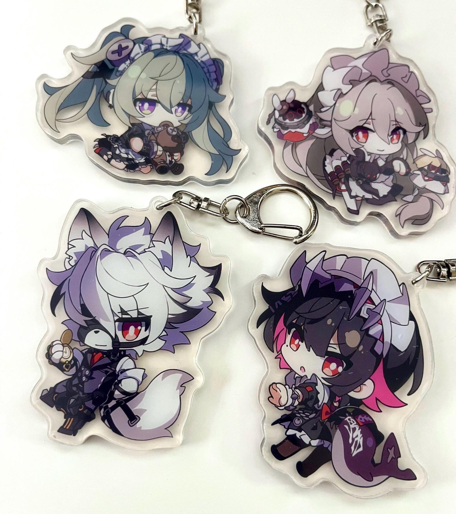 Zonal Key Chain ZZZ Ellen Joe Lycaon Rina Corin Chibi Double Sided Acrylic Charms Key ...