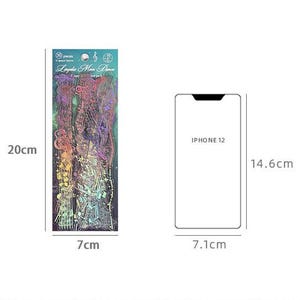 May include: A sheet of 30 iridescent stickers featuring musical notes and a rainbow color scheme. The sticker sheet measures 7 inches by 20 inches.